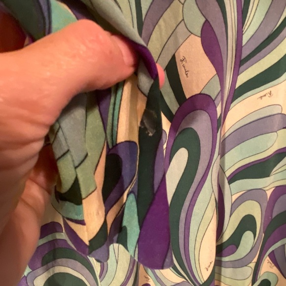 Emilio Pucci Womens Purple Blue Vintage 1960s 1970s Silk Dress - Picture 9 of 11